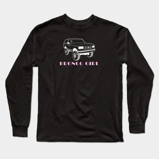 1987-1991 Bronco Girl White Pink Print Long Sleeve T-Shirt